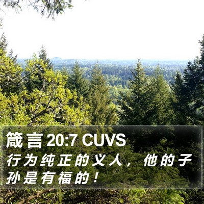 箴 言 20:7 CUVS Bible Verse Image