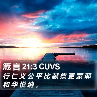 箴 言 21:3 CUVS Bible Verse Image