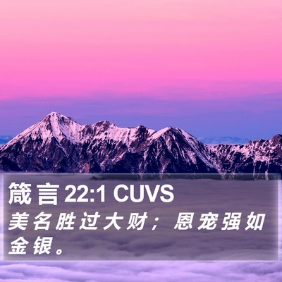 箴 言 22:1 CUVS Bible Verse Image