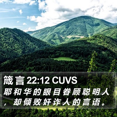 箴 言 22:12 CUVS Bible Verse Image