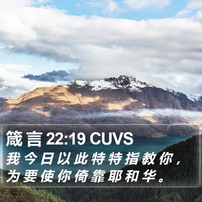 箴 言 22:19 CUVS Bible Verse Image