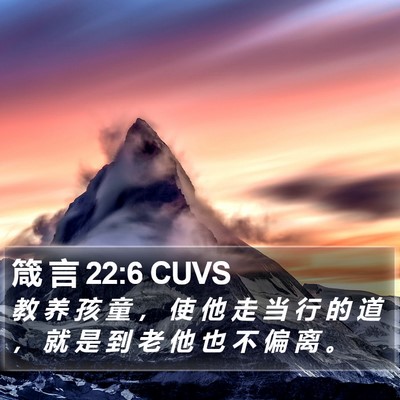 箴 言 22:6 CUVS Bible Verse Image