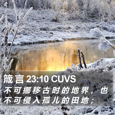 箴 言 23:10 CUVS Bible Verse Image