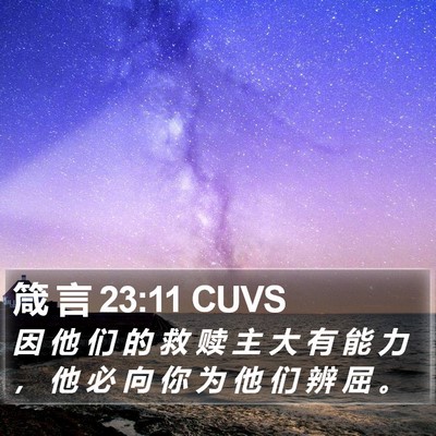 箴 言 23:11 CUVS Bible Verse Image
