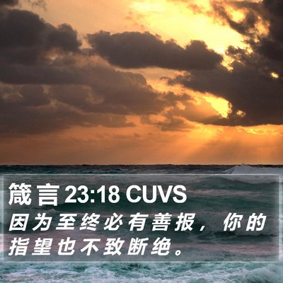 箴 言 23:18 CUVS Bible Verse Image