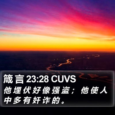 箴 言 23:28 CUVS Bible Verse Image