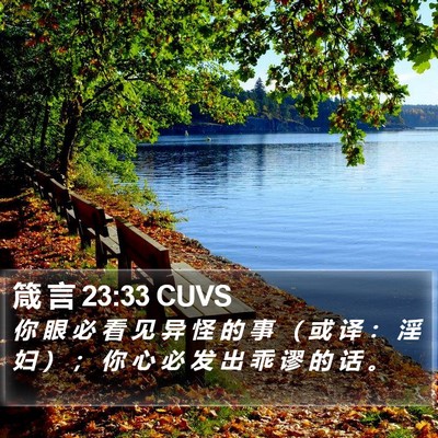 箴 言 23:33 CUVS Bible Verse Image