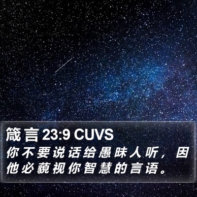 箴 言 23:9 CUVS Bible Verse Image