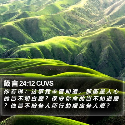 箴 言 24:12 CUVS Bible Verse Image