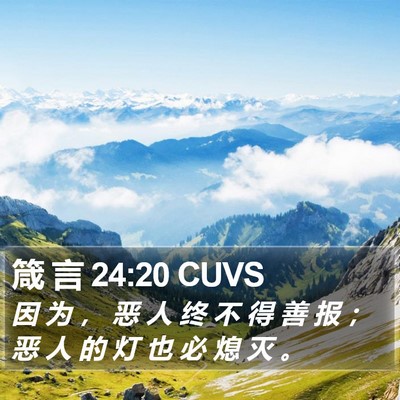 箴 言 24:20 CUVS Bible Verse Image