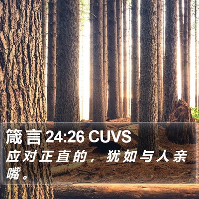 箴 言 24:26 CUVS Bible Verse Image