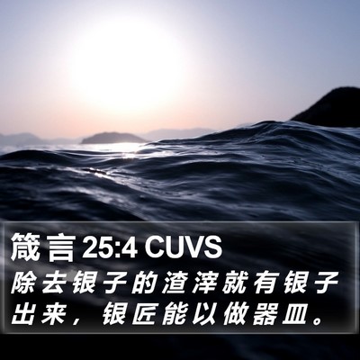 箴 言 25:4 CUVS Bible Verse Image
