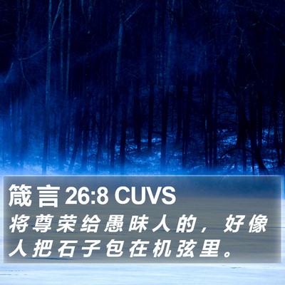 箴 言 26:8 CUVS Bible Verse Image