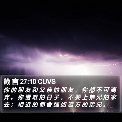 箴 言 27:10 CUVS Bible Verse Image