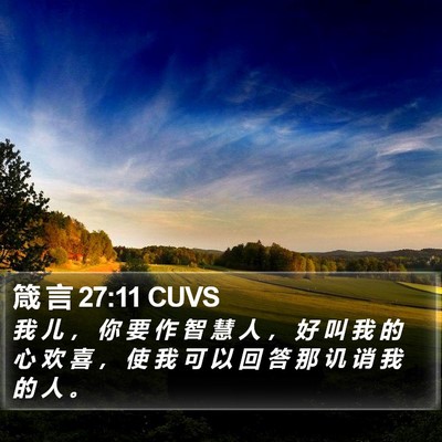 箴 言 27:11 CUVS Bible Verse Image