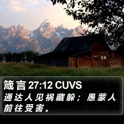 箴 言 27:12 CUVS Bible Verse Image