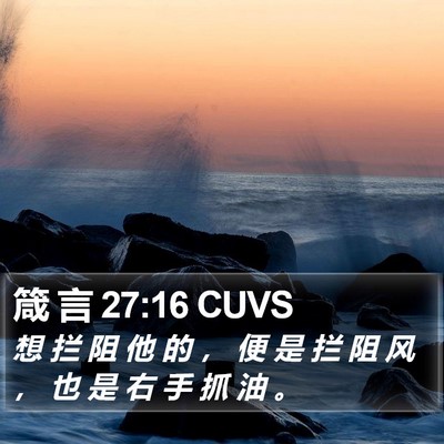 箴 言 27:16 CUVS Bible Verse Image