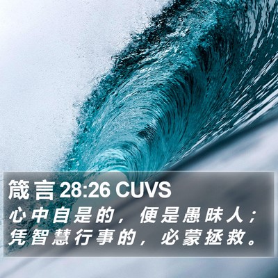 箴 言 28:26 CUVS Bible Verse Image