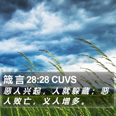 箴 言 28:28 CUVS Bible Verse Image