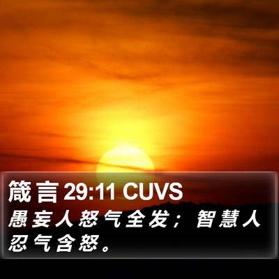 箴 言 29:11 CUVS Bible Verse Image