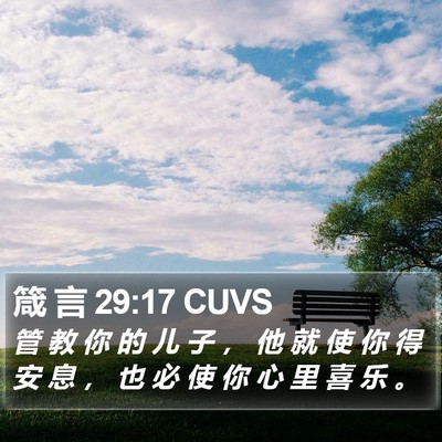 箴 言 29:17 CUVS Bible Verse Image