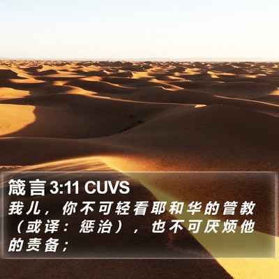 箴 言 3:11 CUVS Bible Verse Image