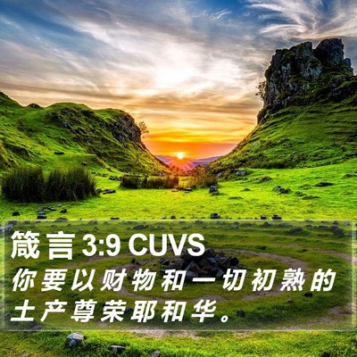 箴 言 3:9 CUVS Bible Verse Image
