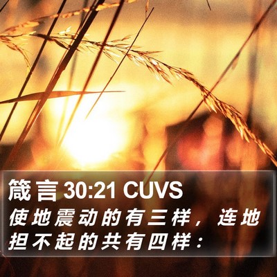 箴 言 30:21 CUVS Bible Verse Image