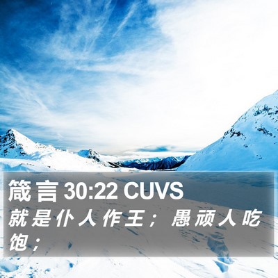 箴 言 30:22 CUVS Bible Verse Image