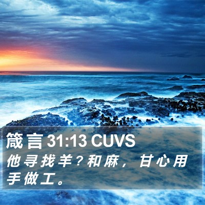 箴 言 31:13 CUVS Bible Verse Image