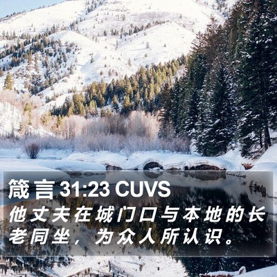 箴 言 31:23 CUVS Bible Verse Image