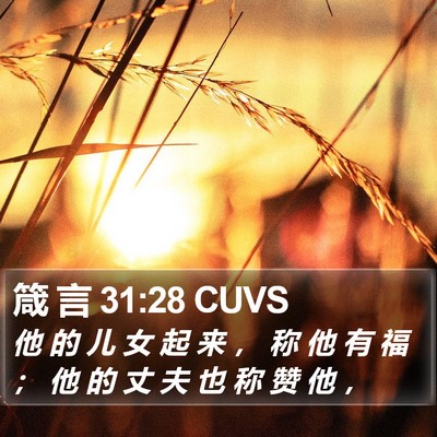 箴 言 31:28 CUVS Bible Verse Image