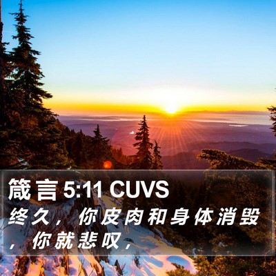 箴 言 5:11 CUVS Bible Verse Image