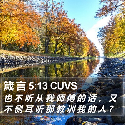 箴 言 5:13 CUVS Bible Verse Image