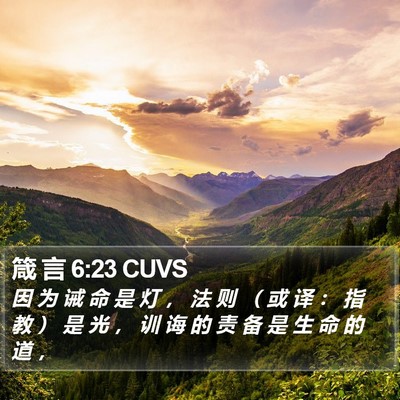 箴 言 6:23 CUVS Bible Verse Image
