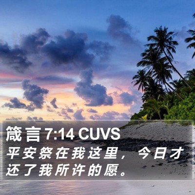 箴 言 7:14 CUVS Bible Verse Image