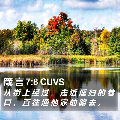 箴 言 7:8 CUVS Bible Verse Image