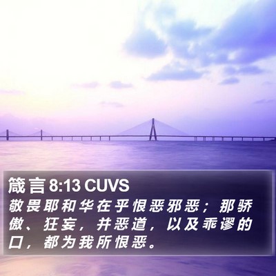 箴 言 8:13 CUVS Bible Verse Image