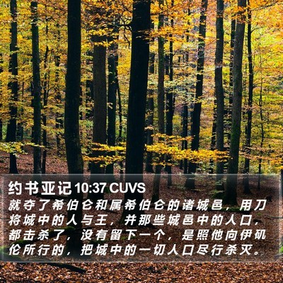 约 书 亚 记 10:37 CUVS Bible Verse Image