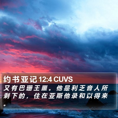 约 书 亚 记 12:4 CUVS Bible Verse Image