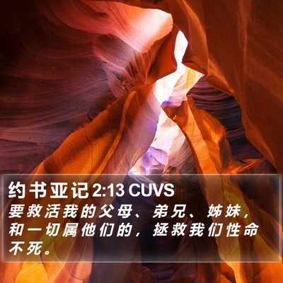 约 书 亚 记 2:13 CUVS Bible Verse Image