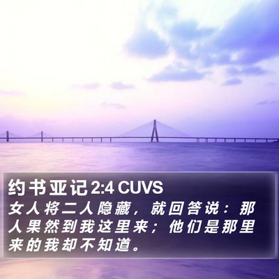约 书 亚 记 2:4 CUVS Bible Verse Image