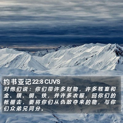 约 书 亚 记 22:8 CUVS Bible Verse Image