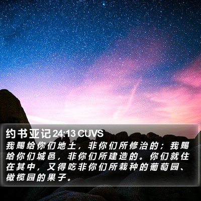 约 书 亚 记 24:13 CUVS Bible Verse Image