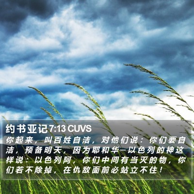 约 书 亚 记 7:13 CUVS Bible Verse Image