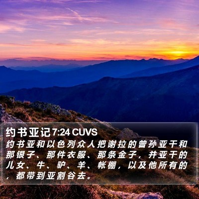 约 书 亚 记 7:24 CUVS Bible Verse Image