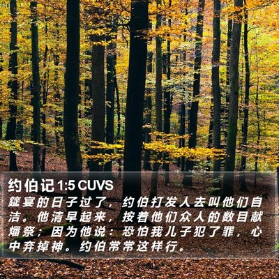 约 伯 记 1:5 CUVS Bible Verse Image