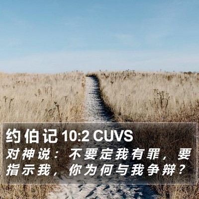 约 伯 记 10:2 CUVS Bible Verse Image