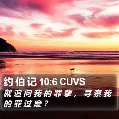 约 伯 记 10:6 CUVS Bible Verse Image