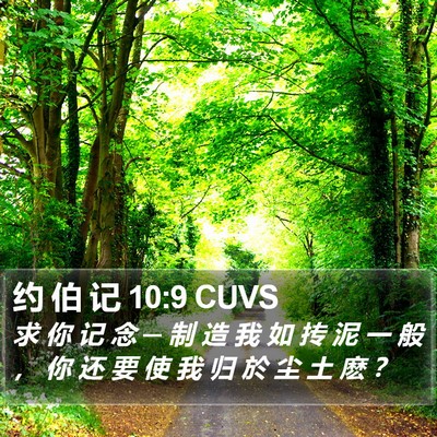 约 伯 记 10:9 CUVS Bible Verse Image